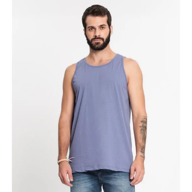 Regata Meia Malha Básica Masculina KO Azul M