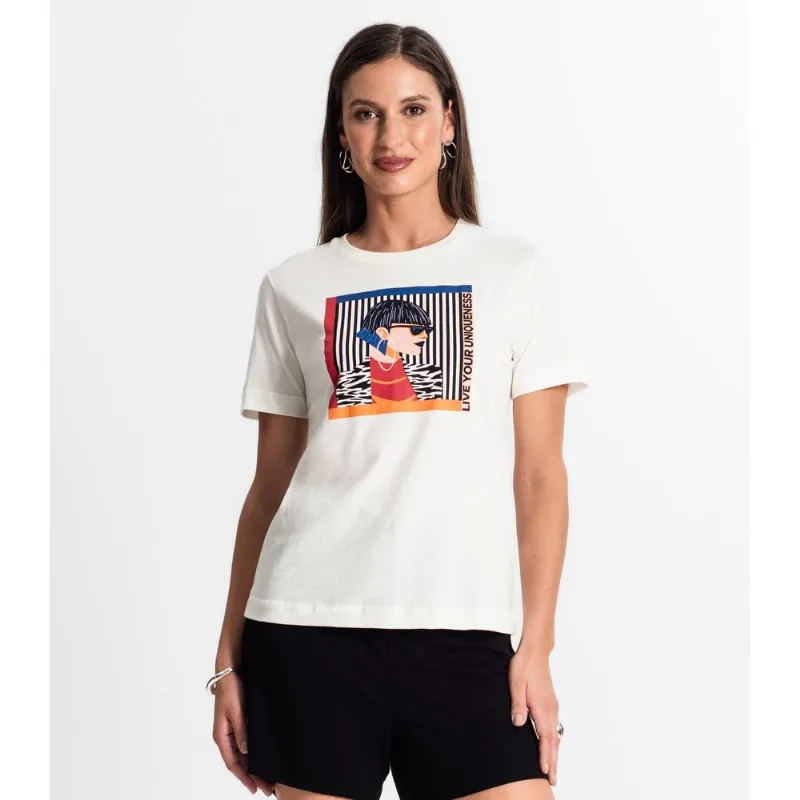 Camiseta Feminina Em Meia Malha Rovitex Bege M