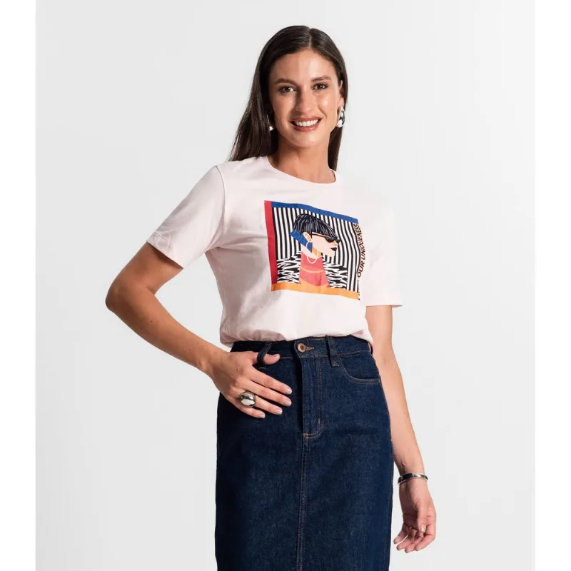 Camiseta Feminina Em Meia Malha Rovitex Rosa M