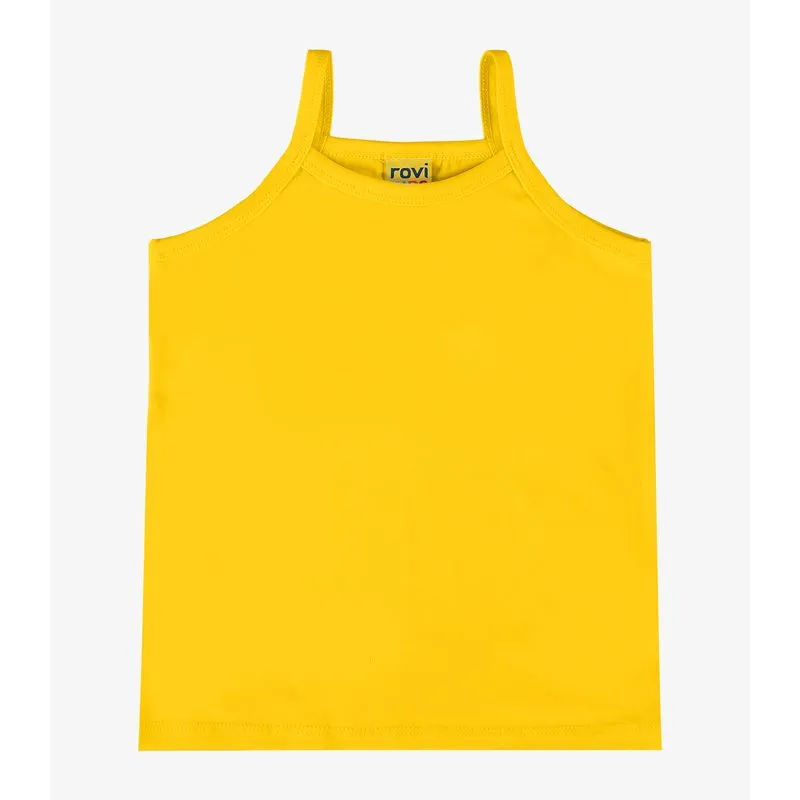 Regata De Alça Infantil Feminina Rovi Kids Amarelo 18
