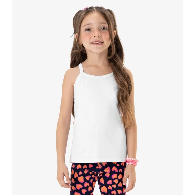 Regata De Alça Infantil Feminina Rovi Kids Branco 3