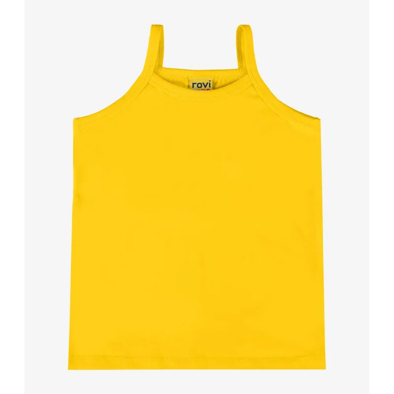 Regata De Alça Infantil Feminina Rovi Kids Amarelo 3