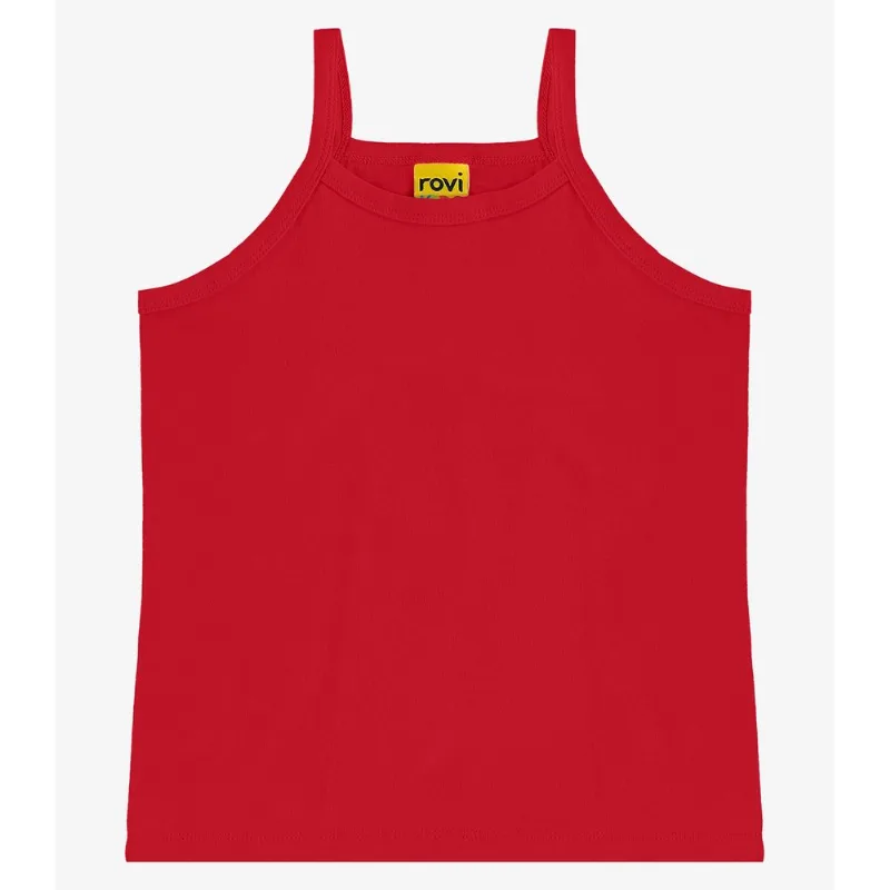 Regata De Alça Infantil Feminina Rovi Kids Vermelho 1
