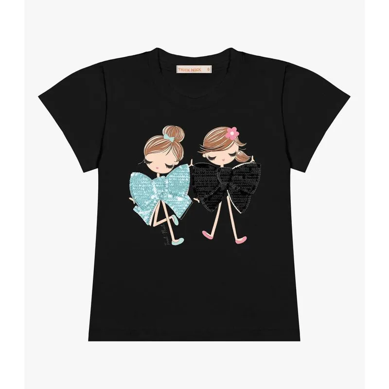 Blusa Infantil Feminina Trick Nick Preto 2