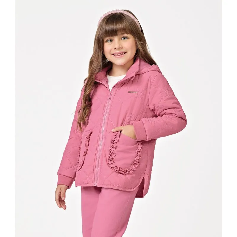Jaqueta Puffer com Capuz Trick Nick Rosa 8