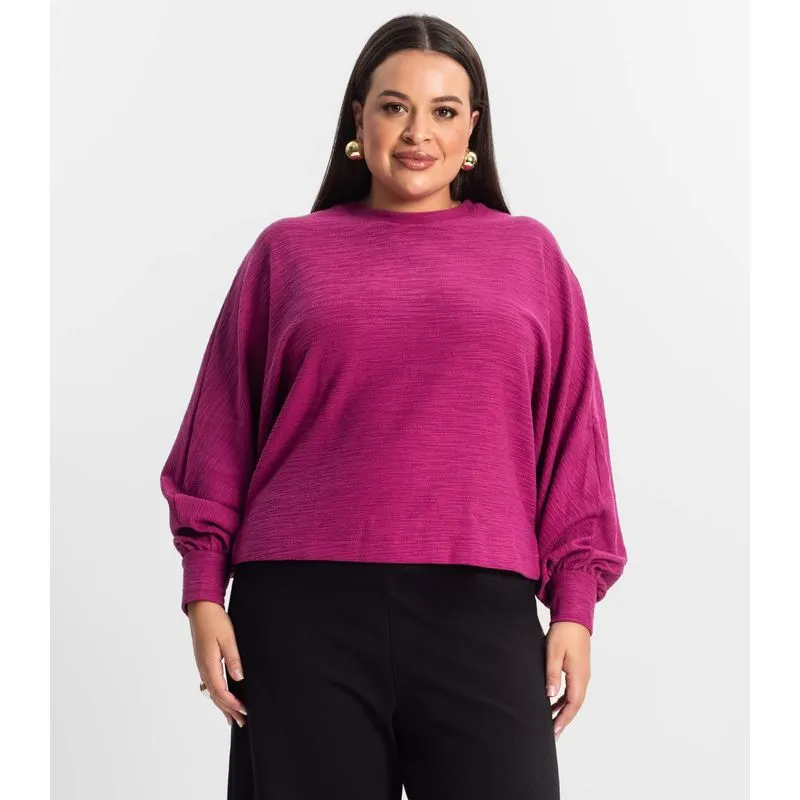 Blusão Feminino Malhão Plus Size Secret Glam Roxo Plus G3