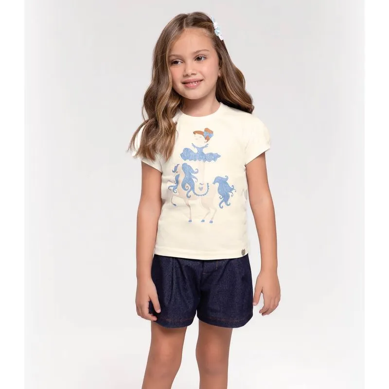 Blusa Infantil Feminina Bailarina Trick Nick Bege 2