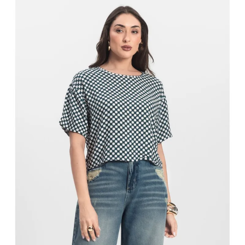 Blusa Feminina Estampada Infinita Cor Verde M
