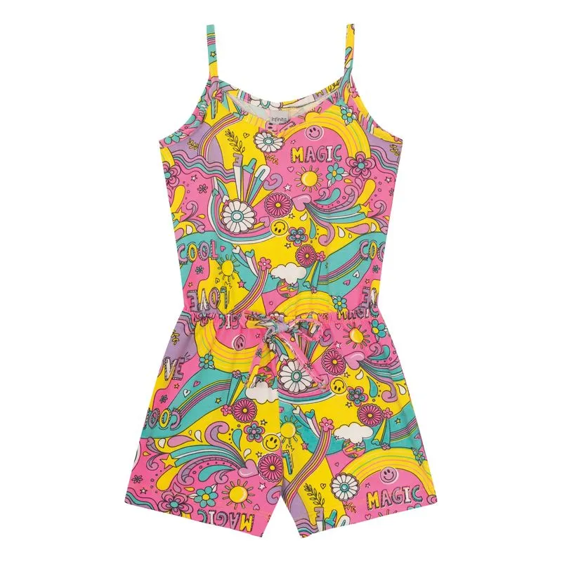 Macaquinho Infantil Estampado Infinita Cor Rosa 1