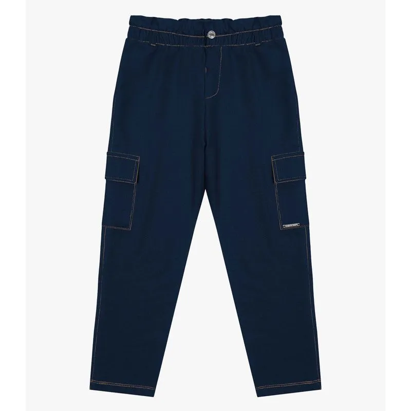 Calça Infantil Feminina Em Molecotton Trick Nick Azul 10