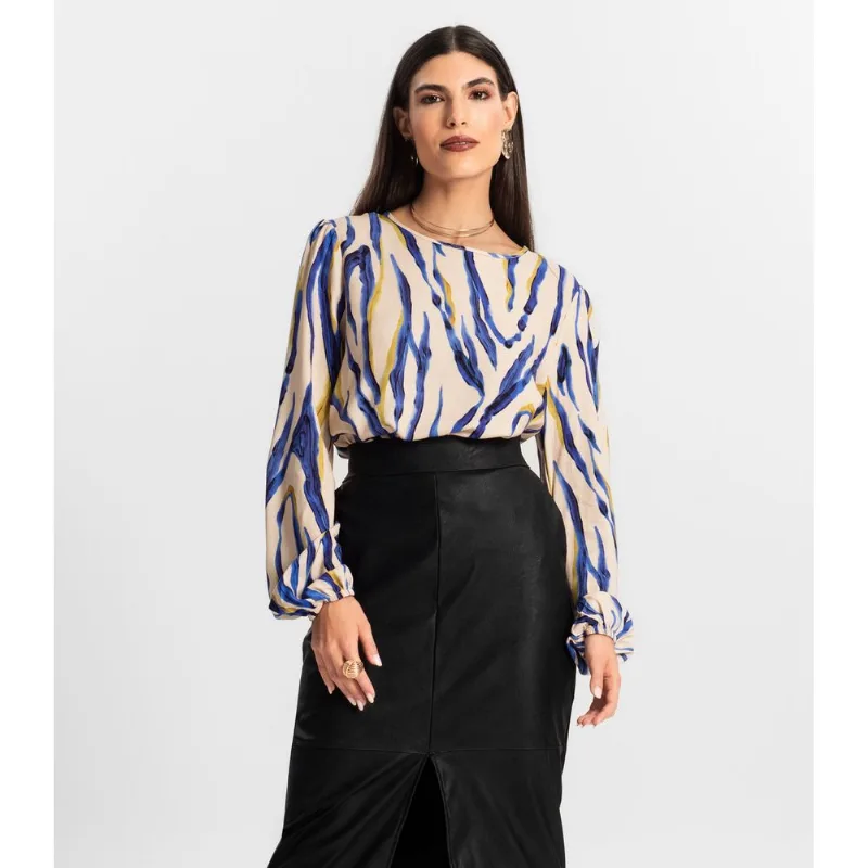 Blusa Feminina Manga Longa Endless Bege GG