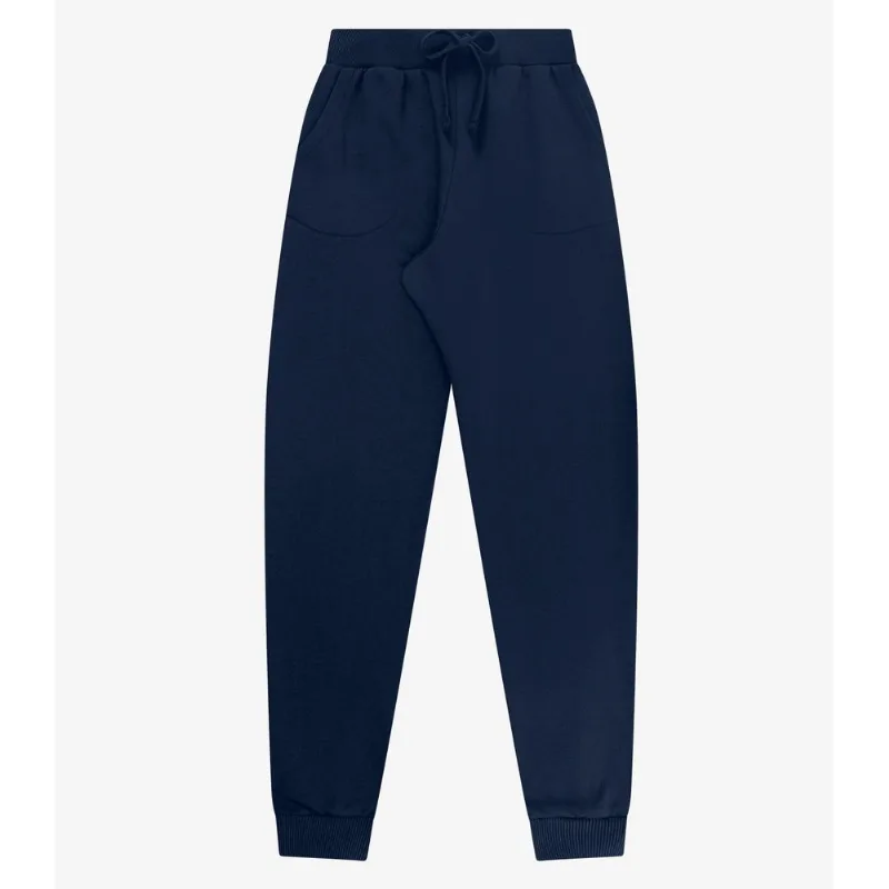 Calça Feminina Moletom Peluciado Básica Rovitex Azul M