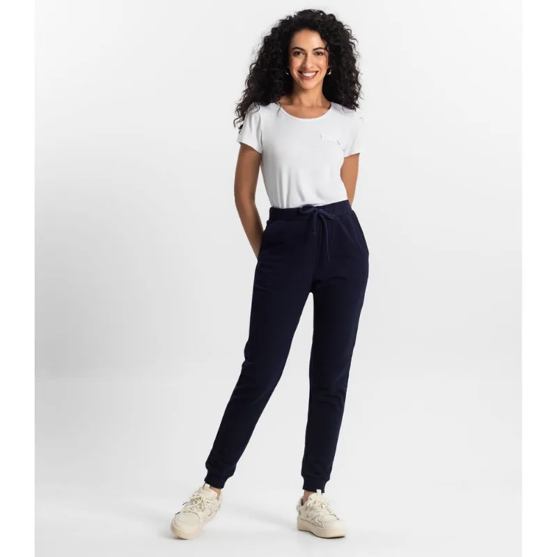 Calça Feminina Moletom Peluciado Básica Rovitex Preto P