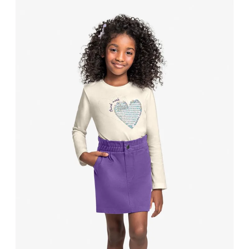 Conjunto Infantil Blusa Com Saia Trick Nick Roxo 12