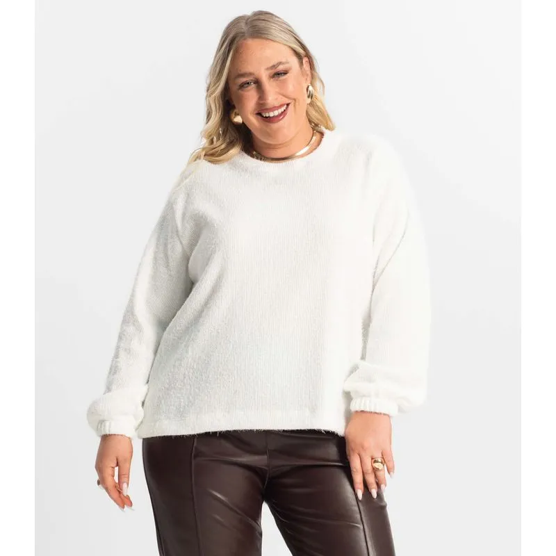 Moletom Feminino Plus Size Secret Glam Bege Plus G2