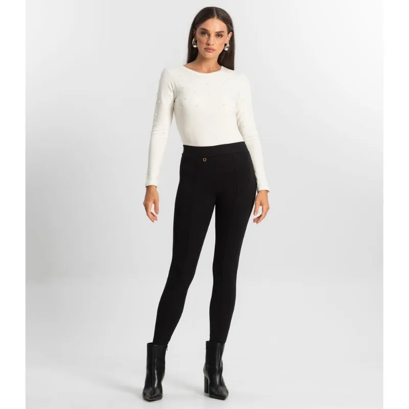 Calça Feminina Legging Ponto Roma Básica Endless Preto M