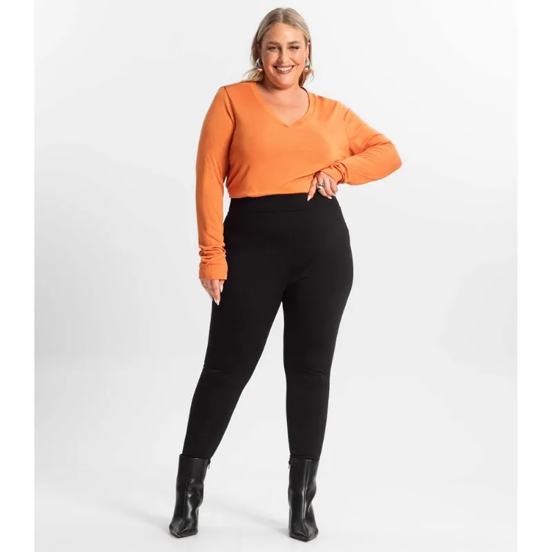 Legging Feminina Plus Size Secret Glam Preto Plus G3