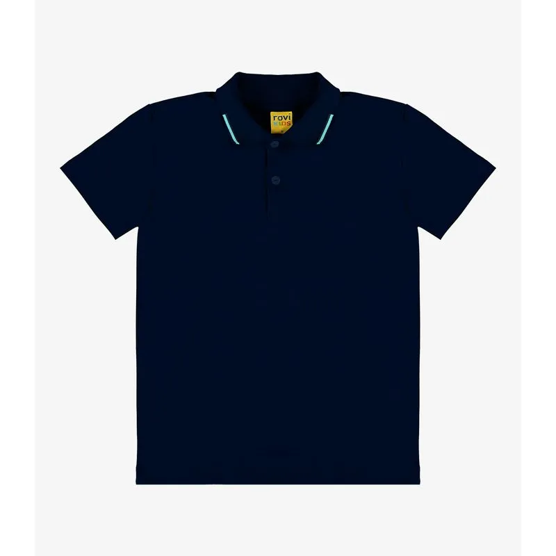 Polo Infantil Em Meia Malha Rovi Kids Azul 16