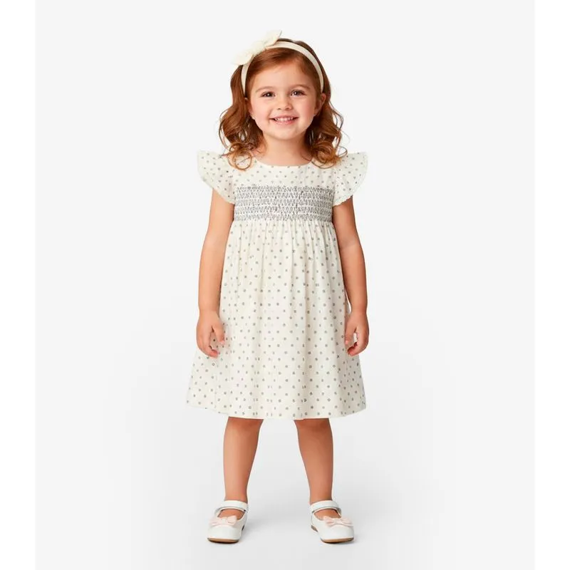 Vestido Infantil Tricoline Trick Nick Bege P