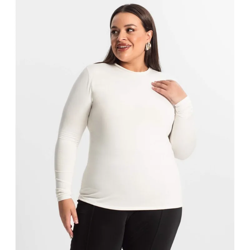 Blusa Térmica Feminina Plus Size Secret Glam Bege Plus G2