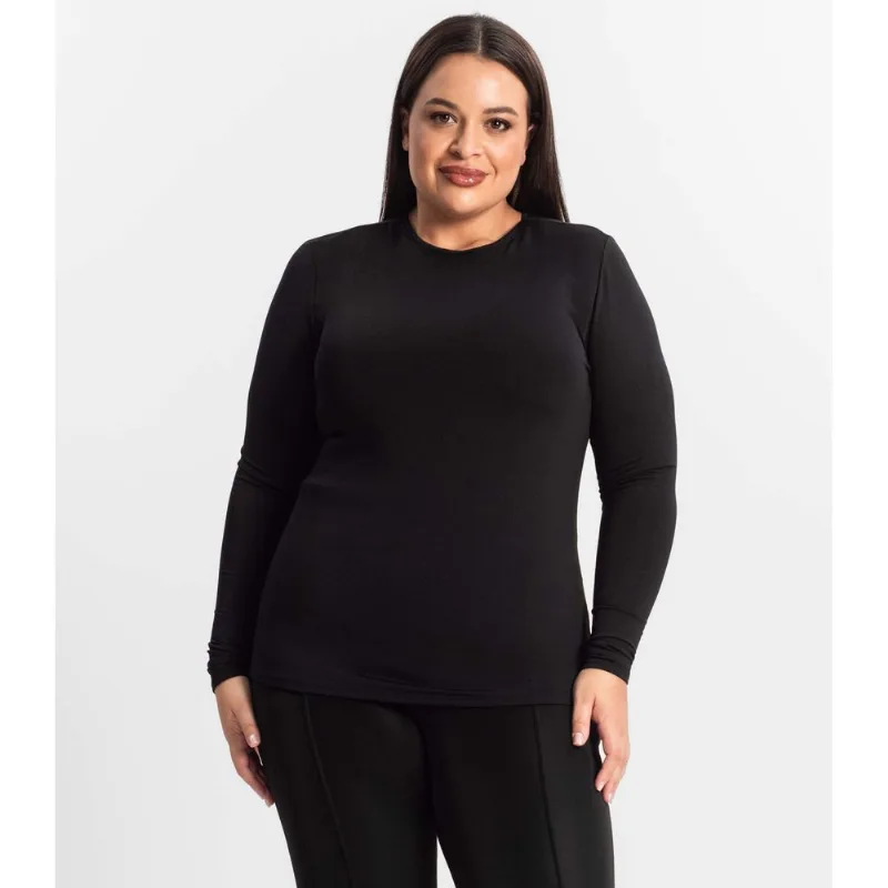 Blusa Térmica Feminina Plus Size Secret Glam Preto Plus G1