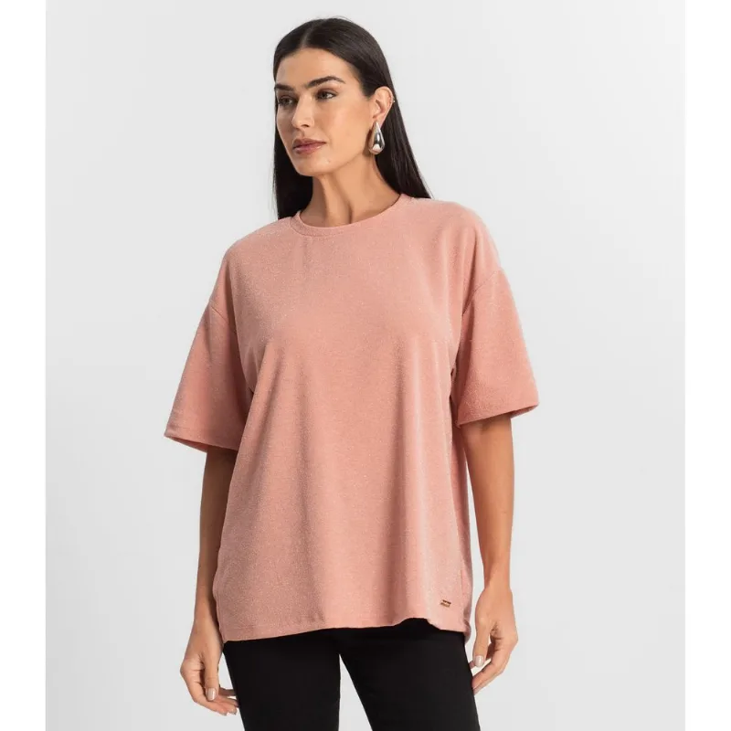 Blusa Feminina T-Shirt Over Rovitex Rosa G