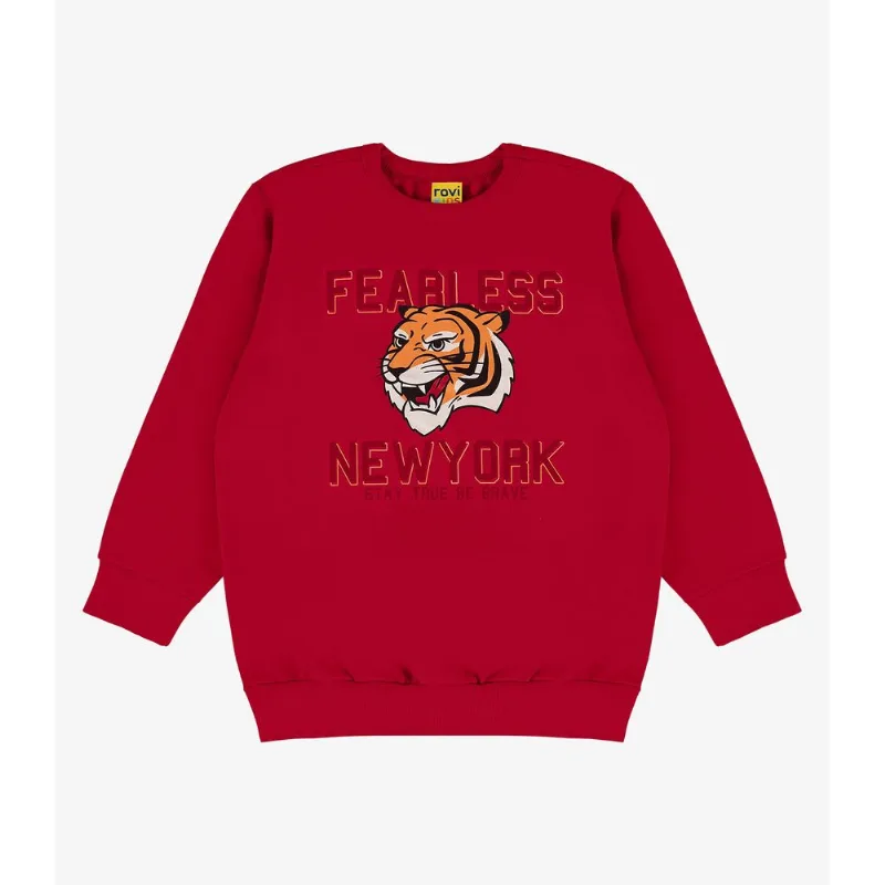 Moletom Infantil Em Moletom Rovi Kids Vermelho 4