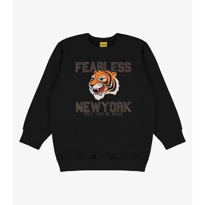 Moletom Infantil Em Moletom Rovi Kids Preto 4