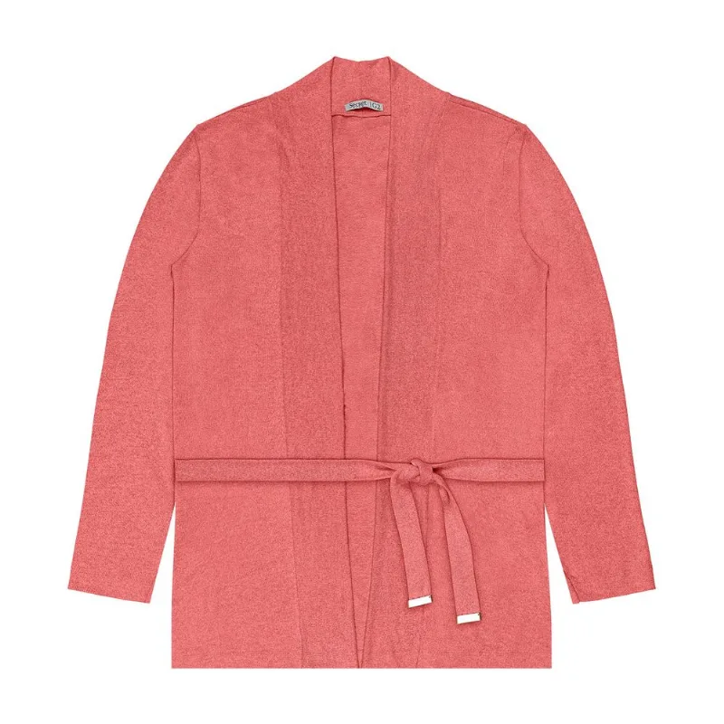 Cardigan Feminino Plus Size Em Tricot Secret Glam Laranja Plus G2