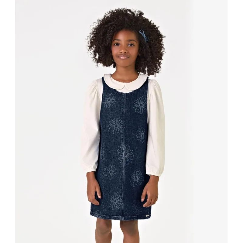 Conjunto Blusa Com Salopete Jeans Trick Nick Azul 10