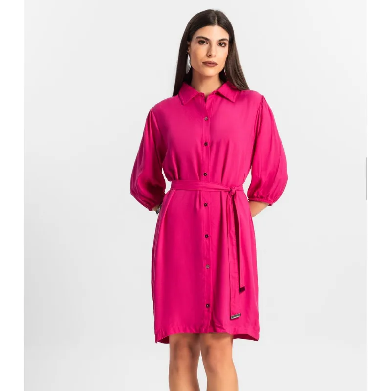 Vestido Feminino Chemise de Viscose Endless Rosa G