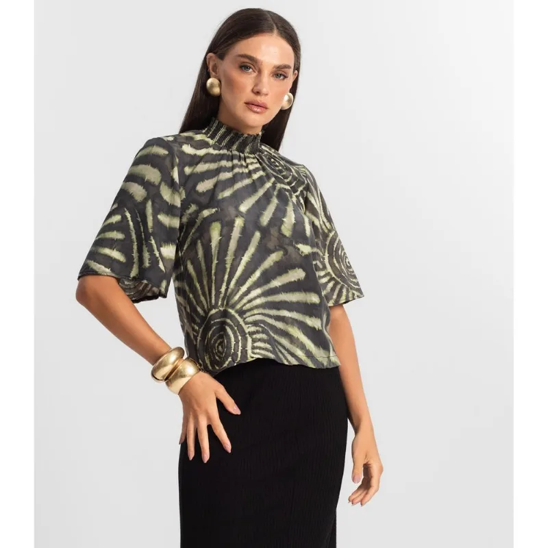 Blusa Manga Flutuante de Viscose Endless Verde M