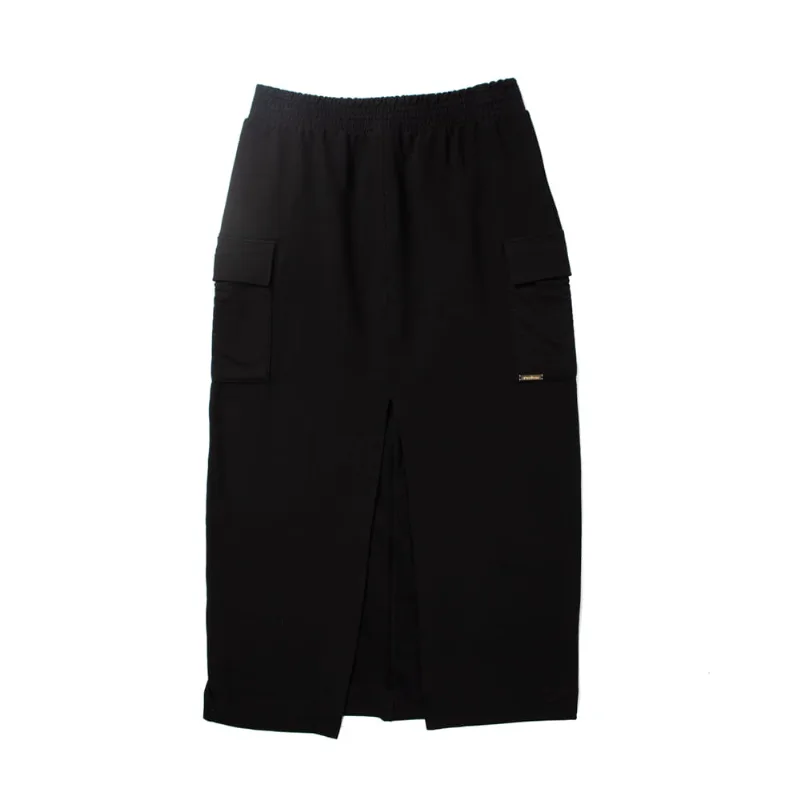 Saia Feminina Rovitex Midi com Fenda e Bolsos Preto - M