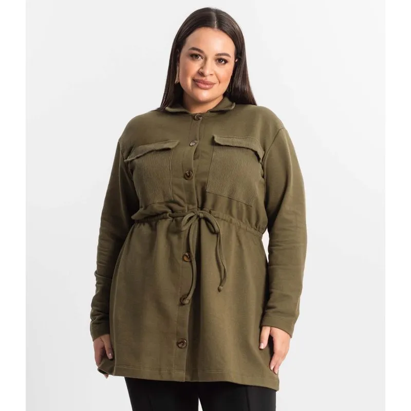 Parka Feminina Plus Size Secret Glam Verde Plus G1
