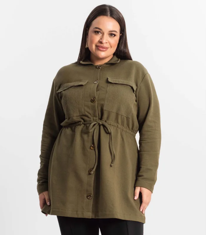 Parka Feminina Plus Size Secret Glam Verde Plus G2