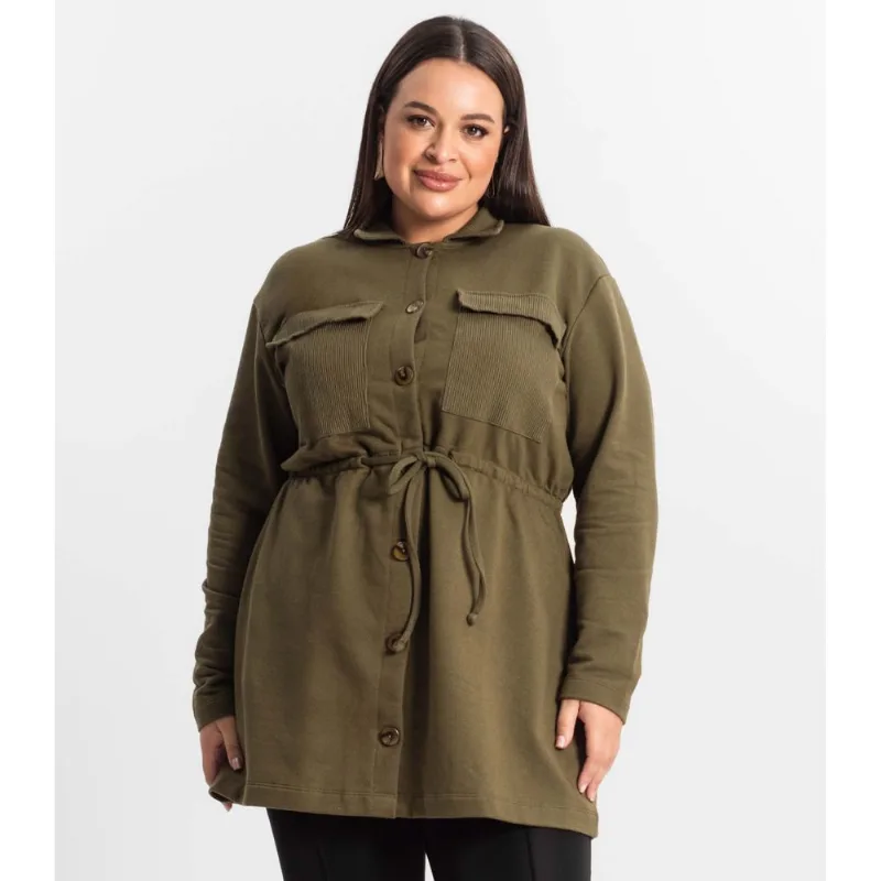 Parka Feminina Plus Size Secret Glam Verde Plus G3