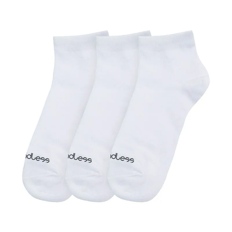 Kit 3 Pares De Meias Cano Curto Adulto Endless Branco 33/38