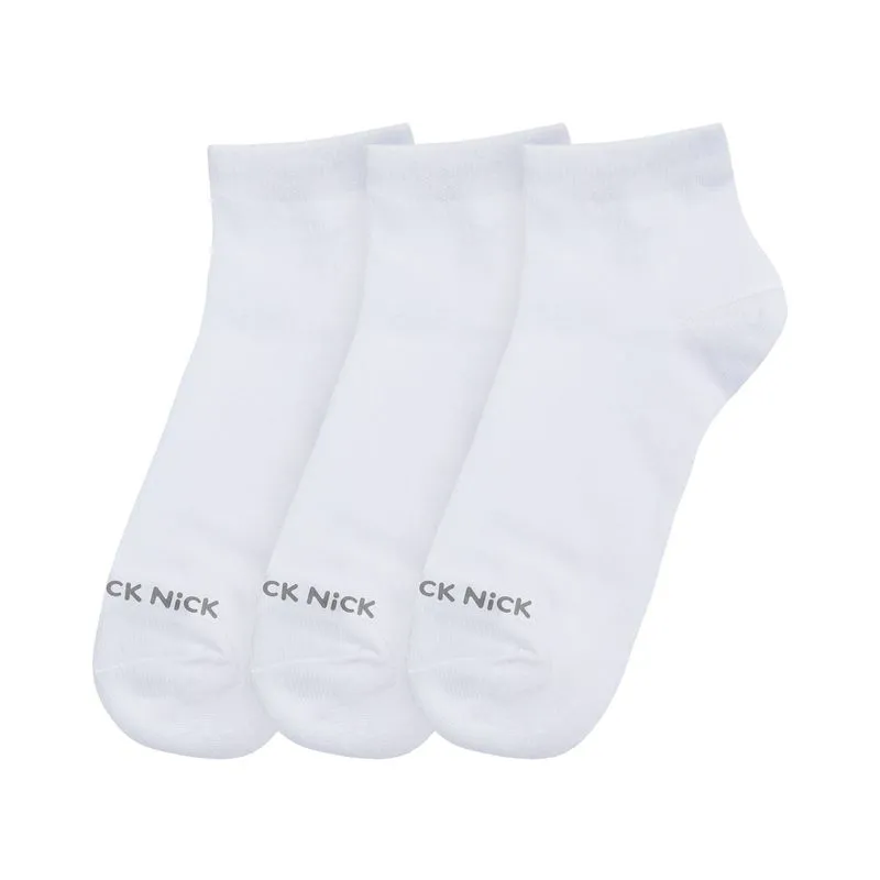Kit 3 Pares De Meia Cano Curto Lisas Trick Nick Branco 19/22