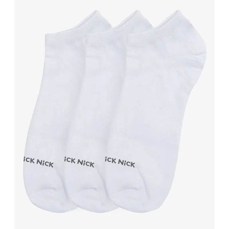 Kit 3 Pares De Meia Soquete Lisas Trick Nick Branco 28/33