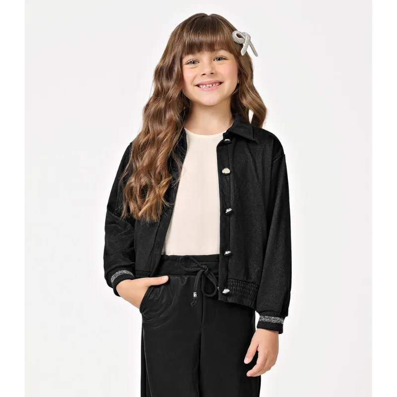 Jaqueta Infantil Suede Sarjado Trick Nick Preto 6