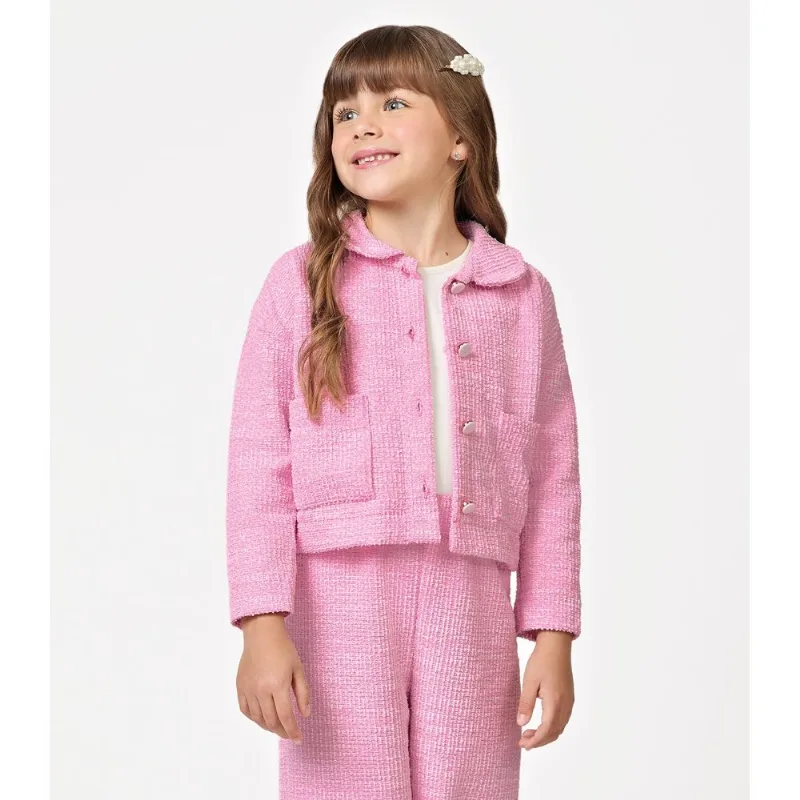 Casaco Infantil Tweed Shine Trick Nick Rosa 8