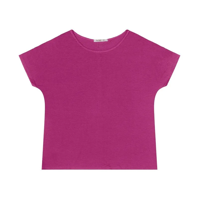 Blusa Feminina Manga Morcego Plus Size Secret Glam Roxo Plus G4
