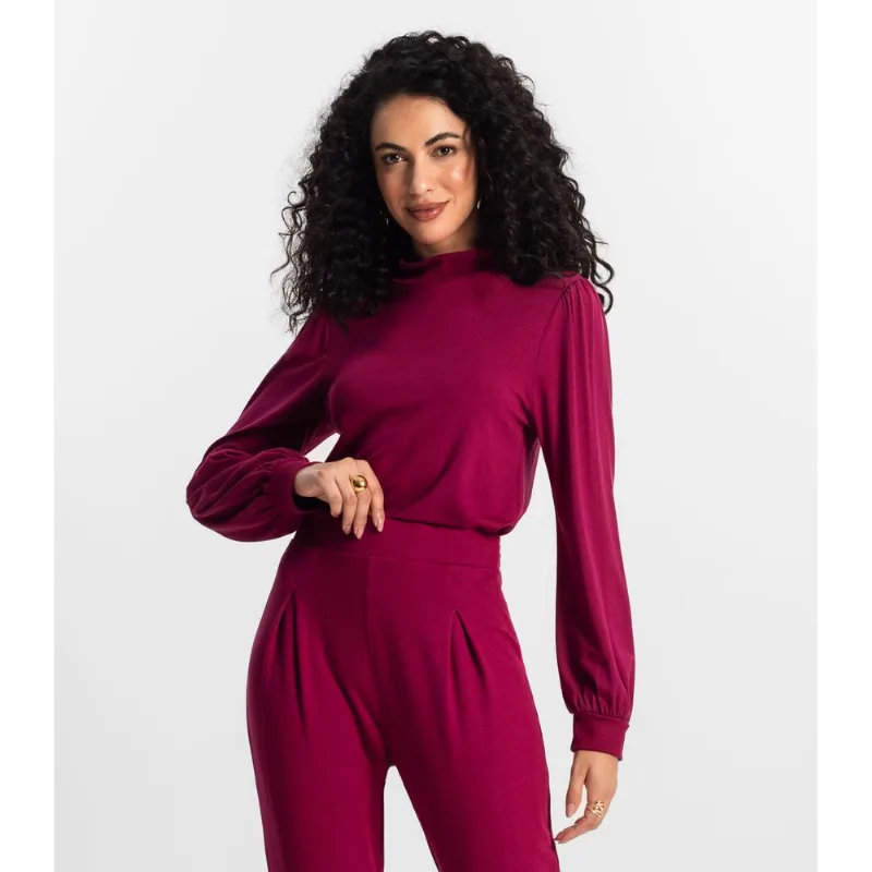 Blusa Manga Longa Feminina Rovitex Vermelho GG
