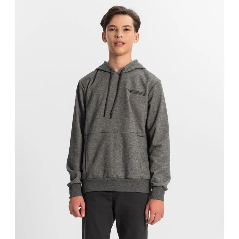 Moletom Juvenil Masculino Com Capuz Minty Cinza 16