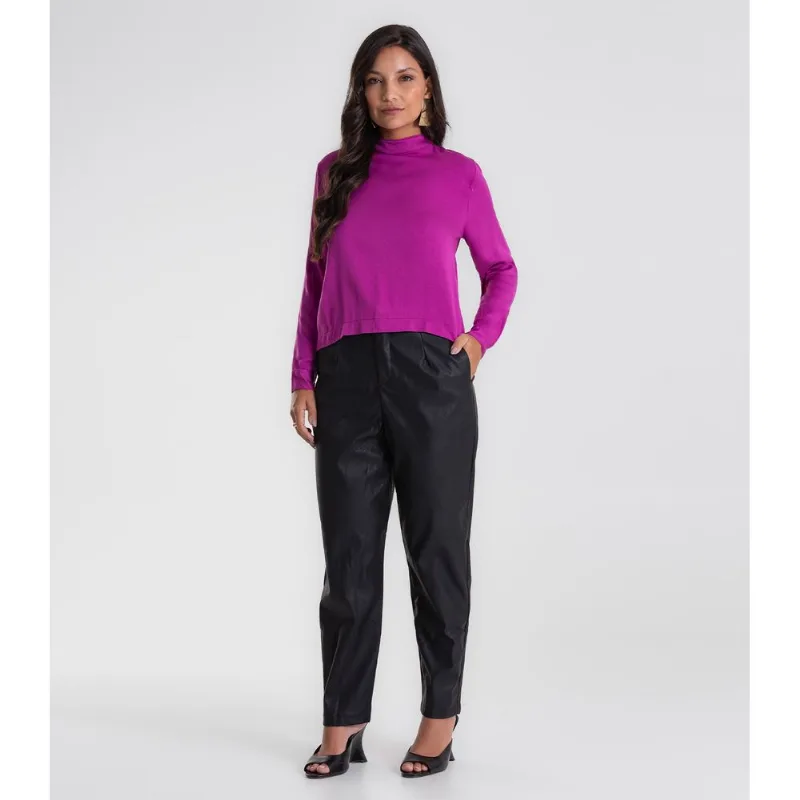Calça Feminina Reta Courino Endless Preto G