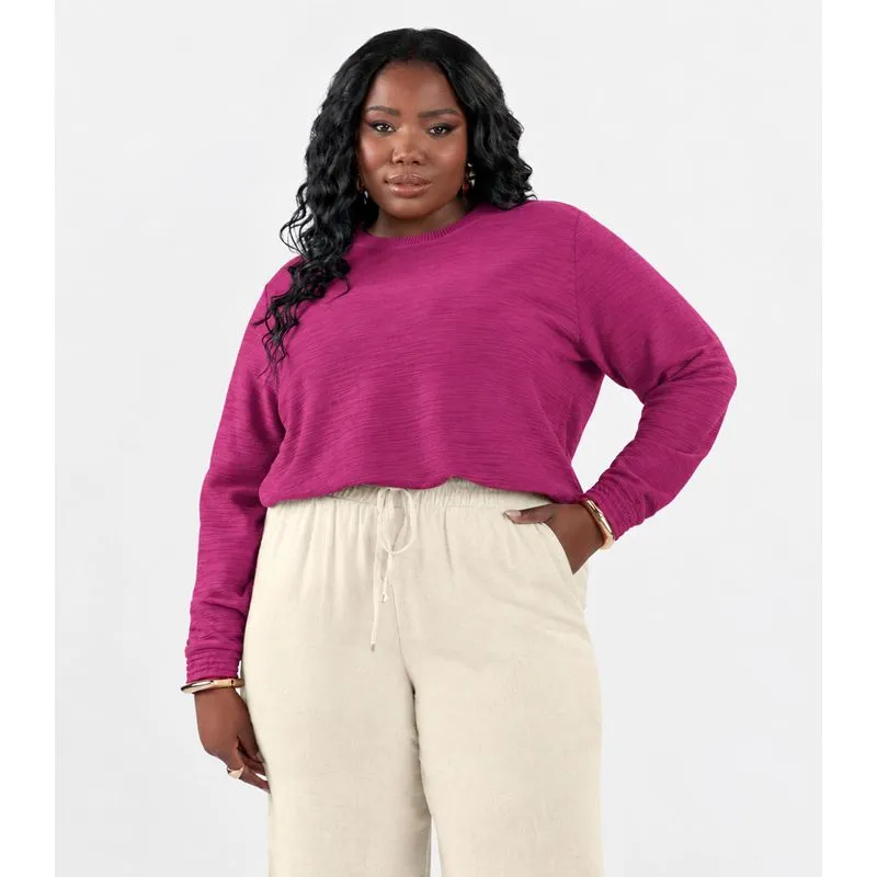 Blusão Feminino Malhão Plus Size Secret Glam Roxo Plus G2