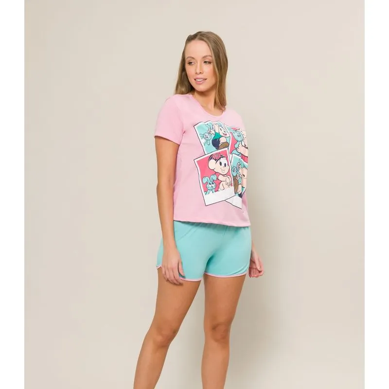 Pijama Adulto Feminino Mônica Evanilda Rosa M
