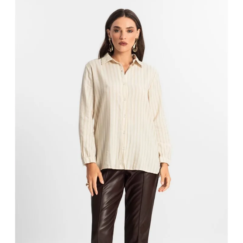 Camisa Feminina Manga Longa Endless Bege G