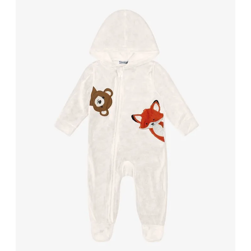 Macacão Infantil Com Capuz em Plush Trick Nick Bege GG