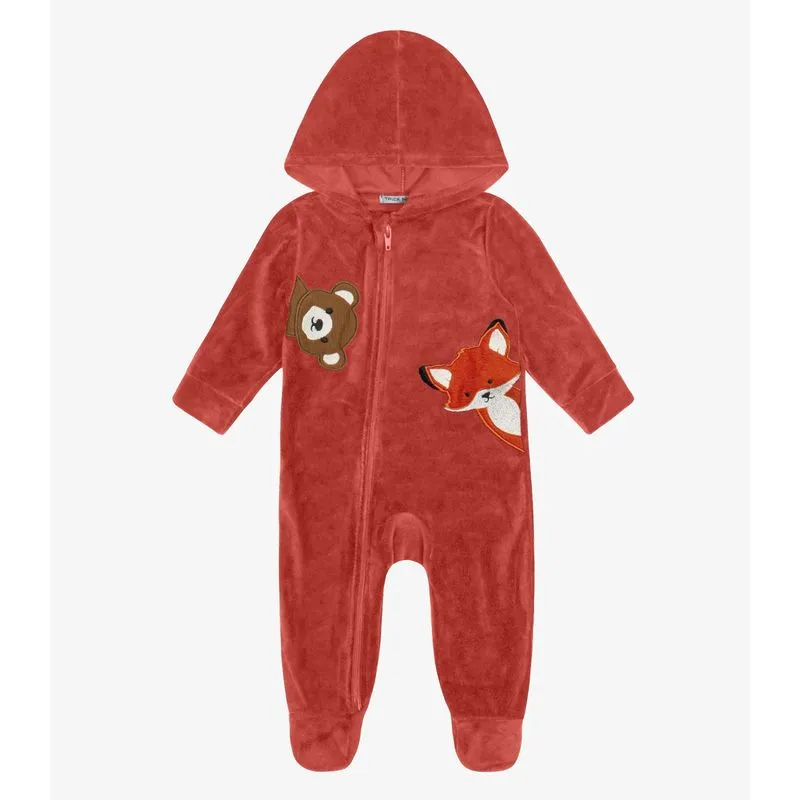 Macacão Infantil Com Capuz em Plush Trick Nick Laranja GG
